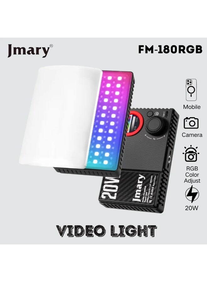 Jmary FM-180RGB RGB LED Fill Light – Professional Video Lighting for Creators - Image 4